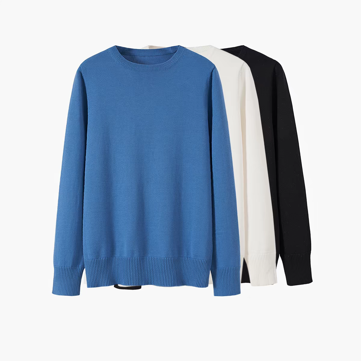 Crew Neck Basic Knit Pullover Sweater