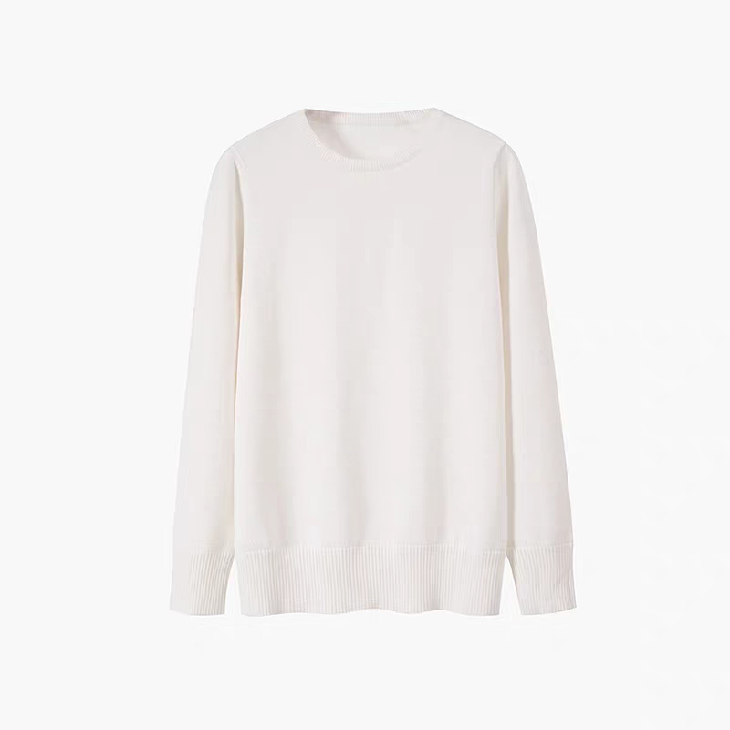 Crew Neck Basic Knit Pullover Sweater - 图片 3