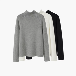 Mock Neck Raglan Solid Knit Pullover Sweater