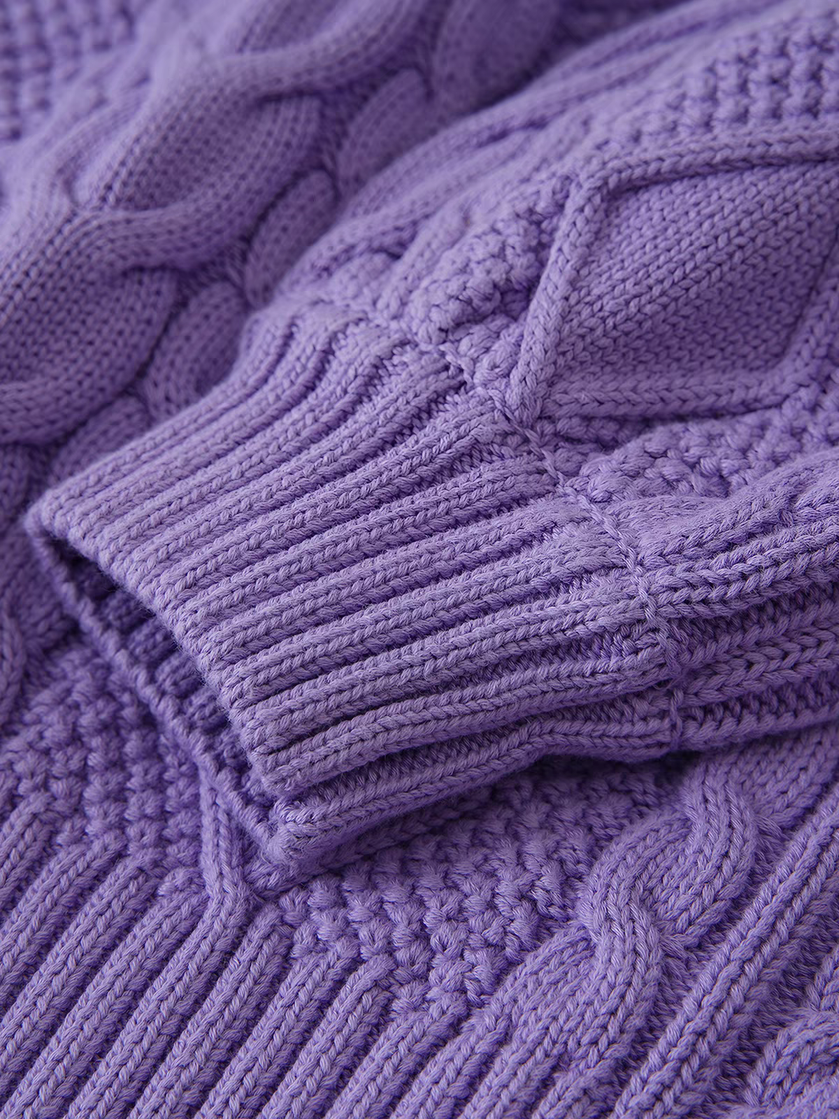 Vintage Textured Cable Knit Crop Sweater - 图片 6