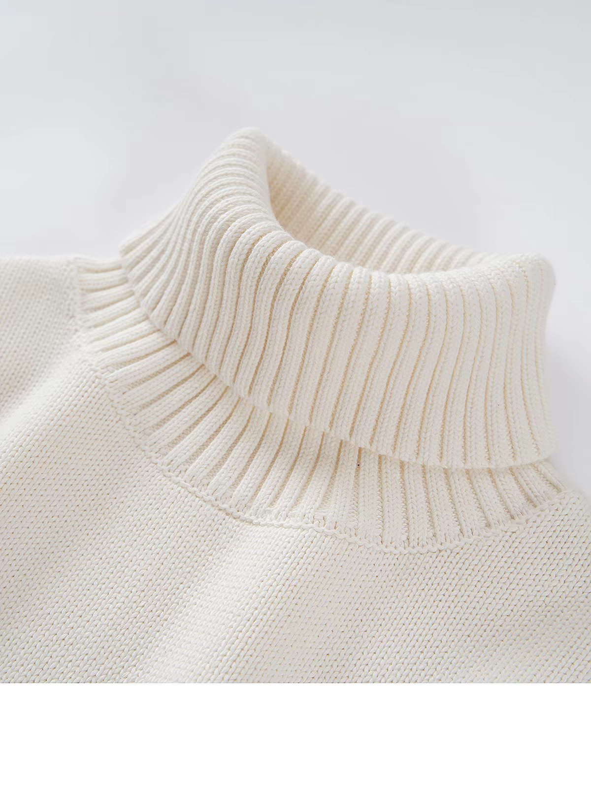 Fold Over Turtleneck Basic Knit Pullover - 图片 4