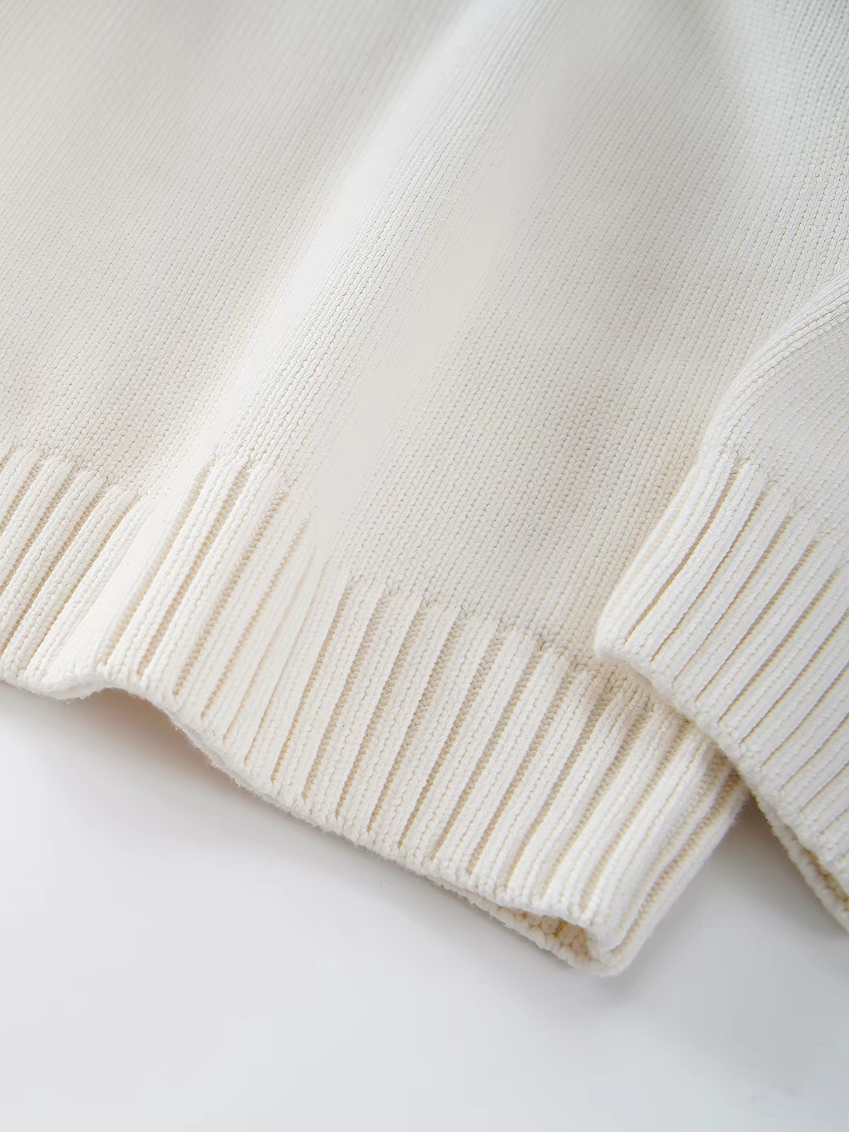 Fold Over Turtleneck Basic Knit Pullover - 图片 6