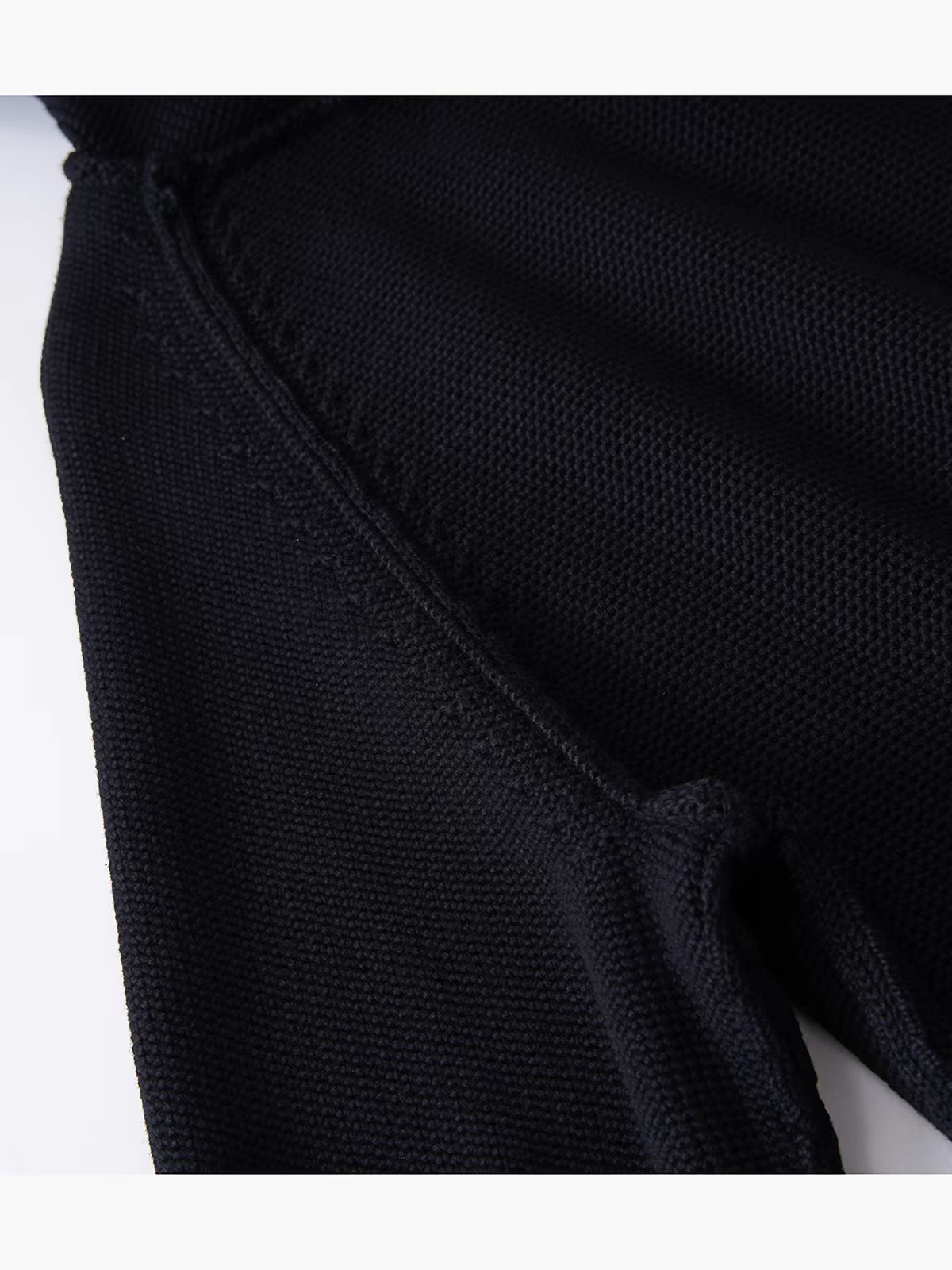 Casual Rib Cuff Hem Hood Knit Sweatshirt - 图片 5