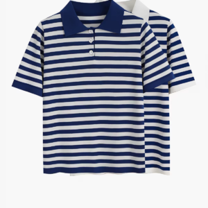 Striped Short Sleeve Polo T-shirt