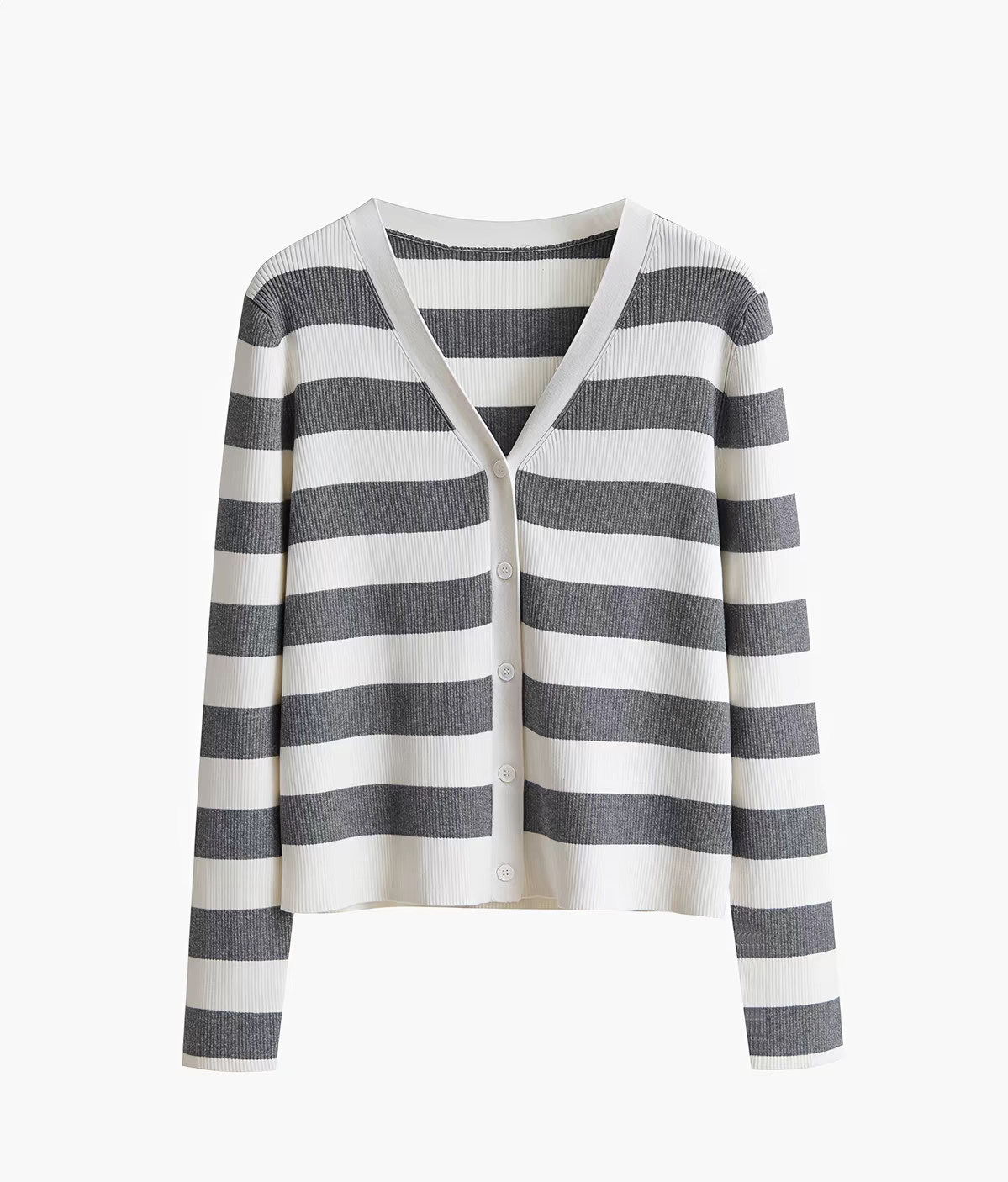 Slim Fit V-neck Cotton Cardigan