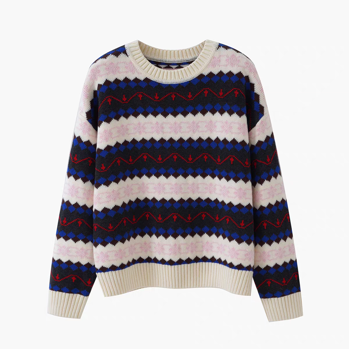 Jacquard Women’s Pullover Sweater - 图片 2