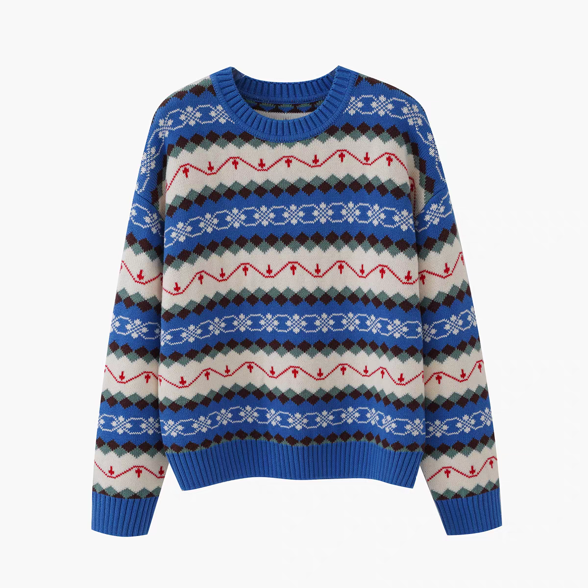 Jacquard Women’s Pullover Sweater - 图片 3