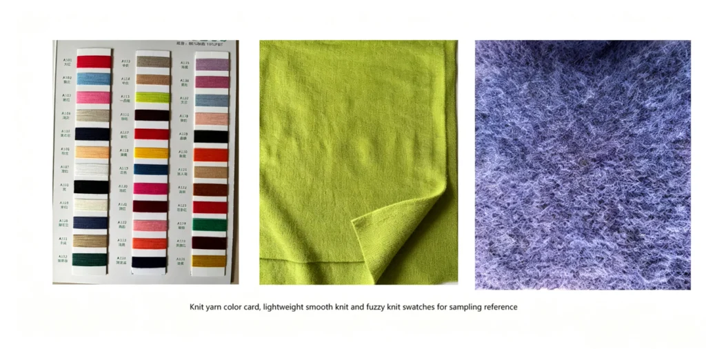 Knit fabric reference samples for custom knitwear OEM development